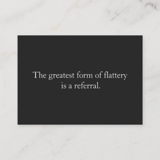 Referentiekaart Professional Entrepreneur Black Aanbevelingskaartje (Voorkant)