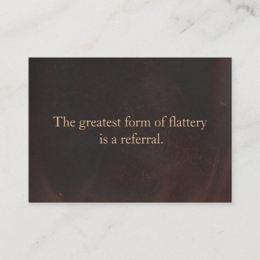 Referentiekaart Professional Entrepreneur Leather Aanbevelingskaartje (Voorkant)