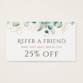 Referentiekaart voor eucalyptus visitekaartje (Voorkant)