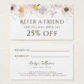 Referentiekaart voor gedroogde bloemen visitekaartje (Voorkant /achterkant)