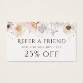 Referentiekaart voor gedroogde bloemen visitekaartje (Voorkant)