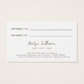 Referentiekaart voor gedroogde bloemen visitekaartje (Achterkant)