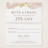 Referentiekaart voor roze marmerontwerp visitekaartje (Voorkant /achterkant)