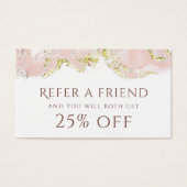 Referentiekaart voor roze marmerontwerp visitekaartje (Voorkant)