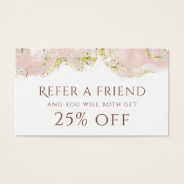 Referentiekaart voor roze marmerontwerp visitekaartje