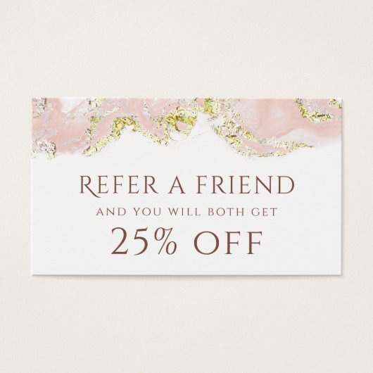 Referentiekaart voor roze marmerontwerp visitekaartje (Voorkant)