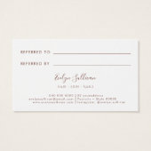 Referentiekaart voor roze marmerontwerp visitekaartje (Achterkant)