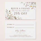 Referentiekaart voor wilde bloemen visitekaartje (Voorkant /achterkant)