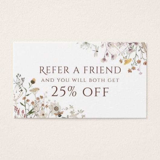 Referentiekaart voor wilde bloemen visitekaartje (Voorkant)