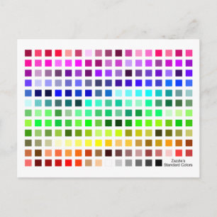 Referentieprogramma voor kleurengrafiek briefkaart