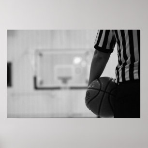 Referentietijd uit (Basketball) Black en White Pos Poster