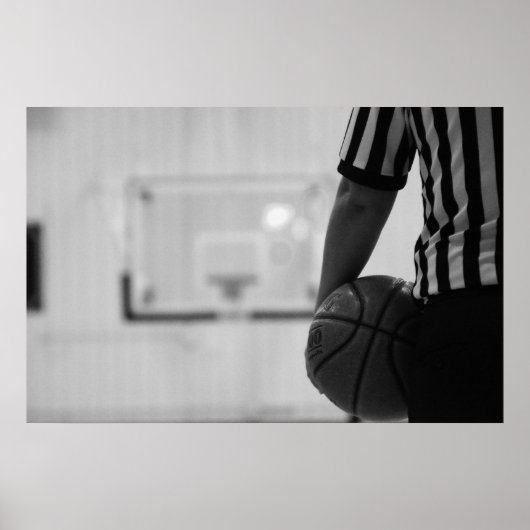 Referentietijd uit (Basketball) Black en White Pos Poster (Voorkant)