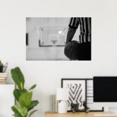 Referentietijd uit (Basketball) Black en White Pos Poster (Thuiskantoor)