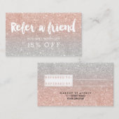 Referentietypografie roos Gold zilverglitter Aanbevelingskaartje (Voorkant / Achterkant)