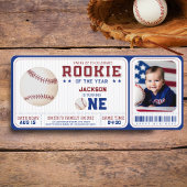 Referiejaar 1e verjaardag Baseball Ticket PHOTO Kaart