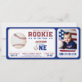 Referiejaar 1e verjaardag Baseball Ticket PHOTO Kaart (Voorkant)