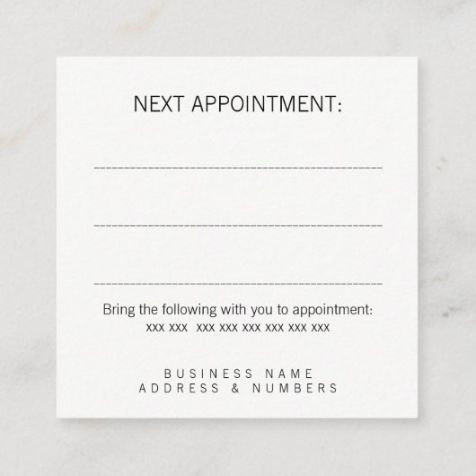 Referral Appointment Client Profile Card Set (Achterkant)
