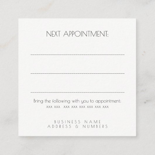 Referral Appointment Client Profile Card Set (Achterkant)