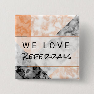 Referral Collage van de Roze Marmer van de Klant L Vierkante Button 5,1 Cm