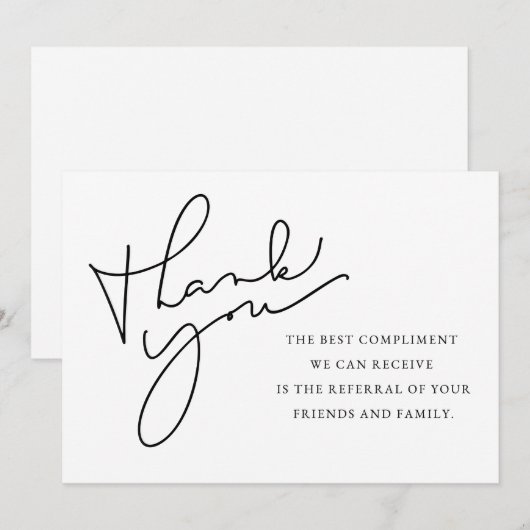 Referral Dank u, Kaart verwijzingsnota, (Voorkant / Achterkant)
