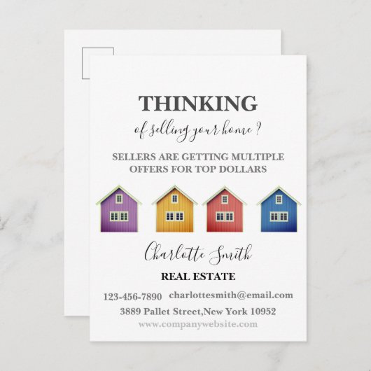 Referral Farming Real Estate Agent Briefkaart (Voorkant / Achterkant)