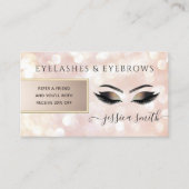Referral-kaarsbokeh wimpers en wenkbrauwen aanbevelingskaartje (Voorkant)