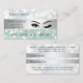 Referral-kaarsbokeh wimpers en wenkbrauwen aanbevelingskaartje (Voorkant / Achterkant)