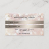 Referral-kaarsbokeh wimpers en wenkbrauwen aanbevelingskaartje (Achterkant)