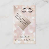 Referral-kaarsbokeh wimpers en wenkbrauwen aanbevelingskaartje (Voorkant)