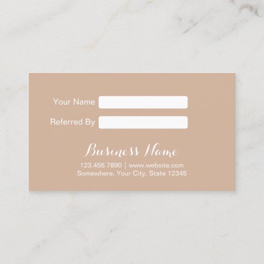 Referral Kaart Classy White Floral Achtergrond (Achterkant)