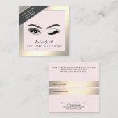 Referral-kaart goudwimpers en wenkbrauwen aanbevelingskaartje (Voorkant / Achterkant)