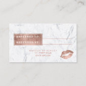 Referral-kaart lippen roos gouden tipografie aanbevelingskaartje (Achterkant)