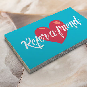 Referral-kaart Red Heart Modern Turquoise Aanbevelingskaartje