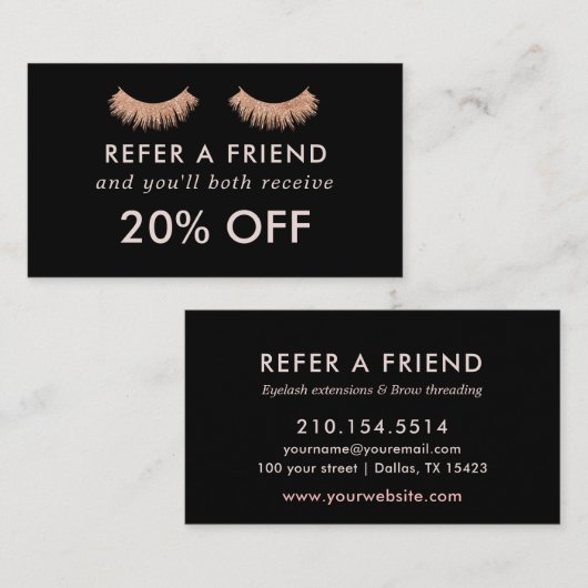 Referral Kaart Wimpers Make-up Artist (Voorkant / Achterkant)