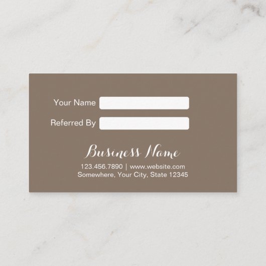 Referral kaartje | Elegant Brown Lotus Flower (Achterkant)