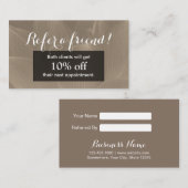 Referral kaartje | Elegant Brown Lotus Flower (Voorkant / Achterkant)