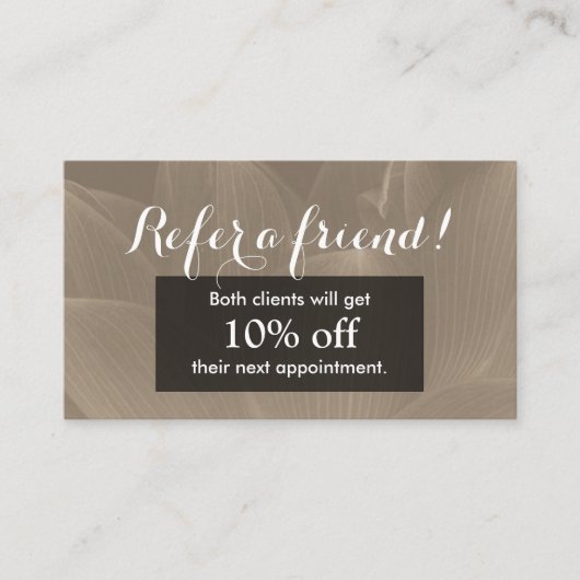 Referral kaartje | Elegant Brown Lotus Flower (Voorkant)