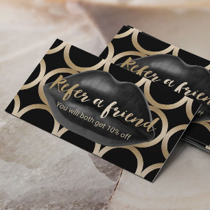 Referral kaartje   Geometrische zwarte lips Makeup