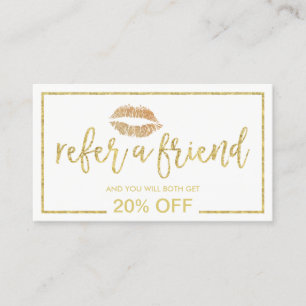 Referral kaartje   Goud Lips Makeup Artist Salon