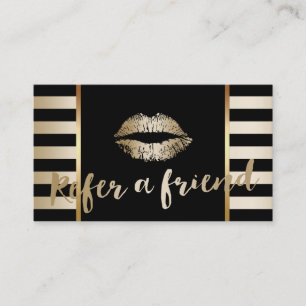 Referral kaartje   Goud Lips Makeup kunstenaar Mod