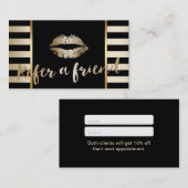 Referral kaartje | Goud Lips Makeup kunstenaar Mod (Voorkant / Achterkant)