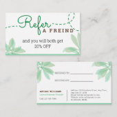 Referral kaartje: Massage Therapist Service Visitekaartje (Voorkant / Achterkant)