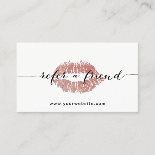 Referral kaartje | Minimalistisch Roos Gold Lips S (Voorkant)