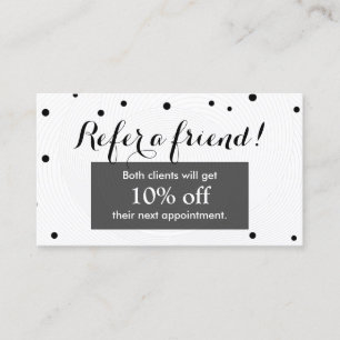Referral kaartje   Modern Black & White Beauty Sal