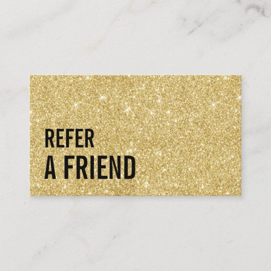 Referral kaartje | Modern Gold Glitter Beauty Salo (Voorkant)