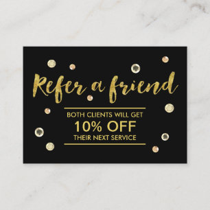 Referral kaartje   Modern Gold Sequins Salon Spa