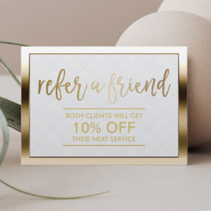 Referral kaartje   Modern Gold-vormig
