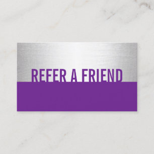 Referral kaartje Modern Paars Silver Beauty Salo