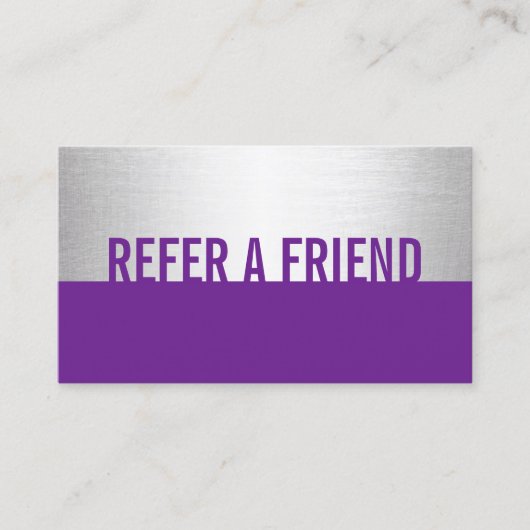 Referral kaartje | Modern Paars Silver Beauty Salo (Voorkant)
