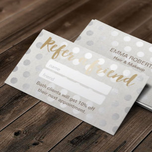 Referral kaartje   Modern Silver Stippen Hair Salo